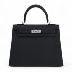 Kelly 25 Noir Epsom
